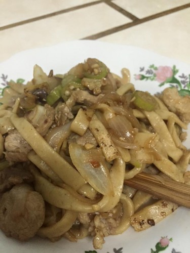 うどん打って、焼きうどんにした。@キューバ☆